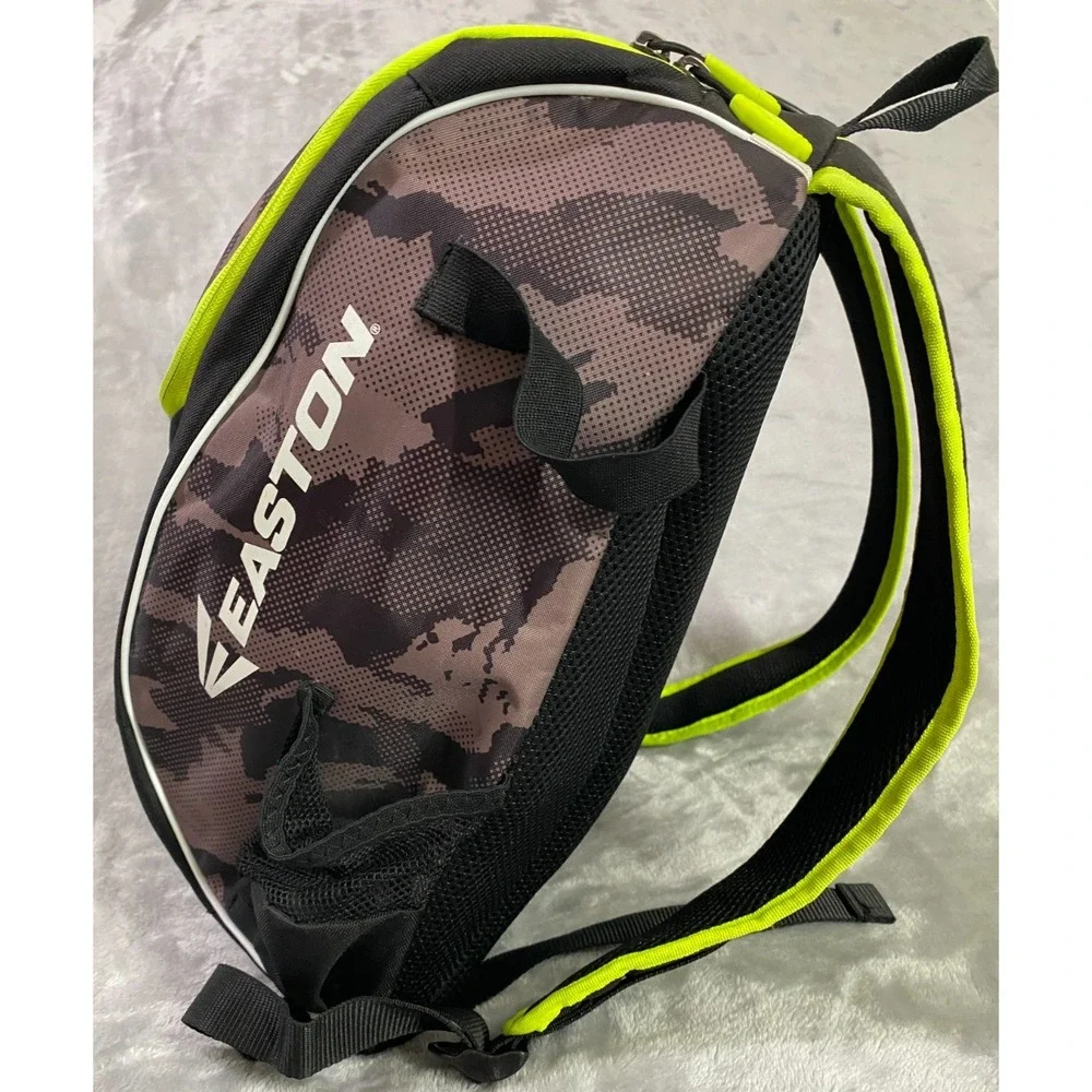 Easton Bat Pack Backpack Young Adult OSFM Black Camo Yellow E110BP Baseball Bag‎